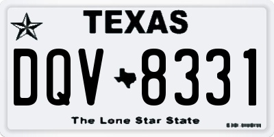 TX license plate DQV8331