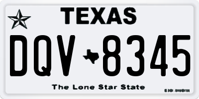 TX license plate DQV8345