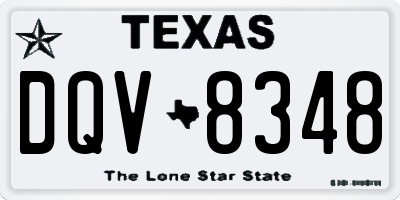TX license plate DQV8348