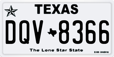 TX license plate DQV8366