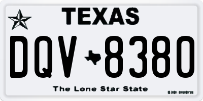 TX license plate DQV8380