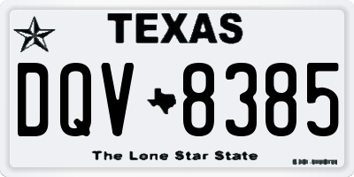 TX license plate DQV8385