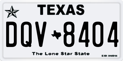 TX license plate DQV8404