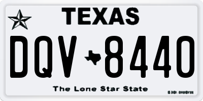 TX license plate DQV8440