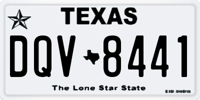 TX license plate DQV8441