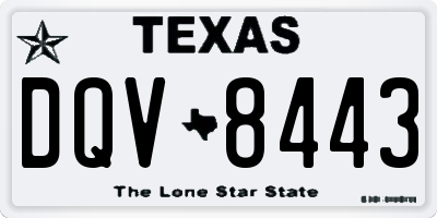 TX license plate DQV8443