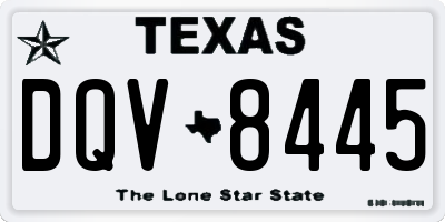 TX license plate DQV8445