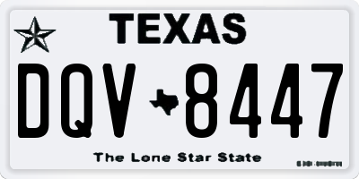 TX license plate DQV8447