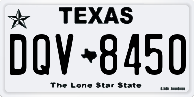 TX license plate DQV8450