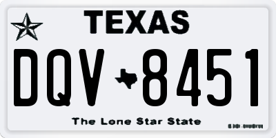 TX license plate DQV8451