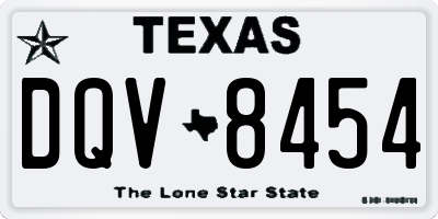 TX license plate DQV8454