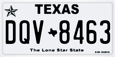 TX license plate DQV8463