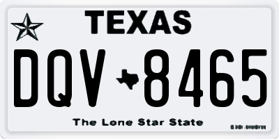 TX license plate DQV8465
