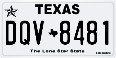 TX license plate DQV8481