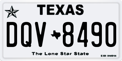 TX license plate DQV8490