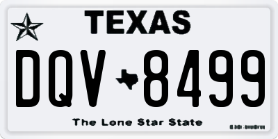 TX license plate DQV8499