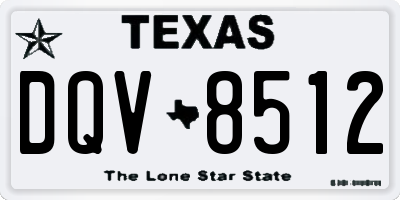 TX license plate DQV8512