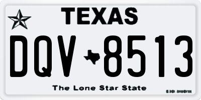 TX license plate DQV8513