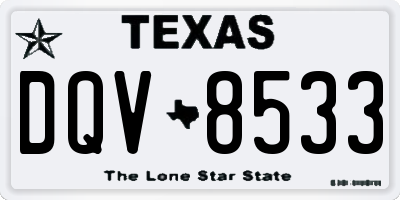 TX license plate DQV8533