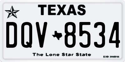 TX license plate DQV8534