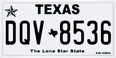 TX license plate DQV8536