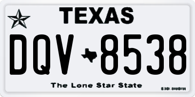 TX license plate DQV8538