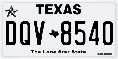 TX license plate DQV8540