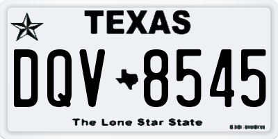 TX license plate DQV8545