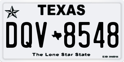 TX license plate DQV8548