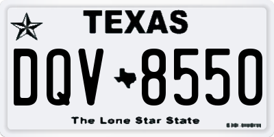 TX license plate DQV8550