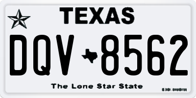 TX license plate DQV8562