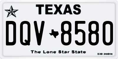TX license plate DQV8580