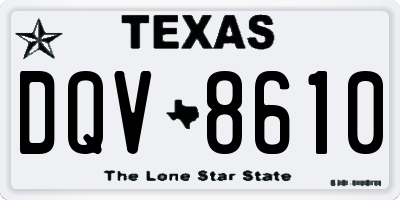 TX license plate DQV8610