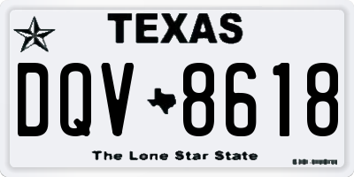 TX license plate DQV8618