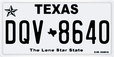 TX license plate DQV8640