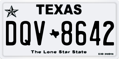 TX license plate DQV8642