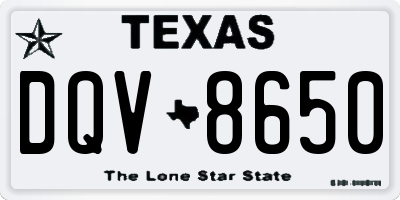 TX license plate DQV8650