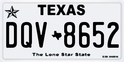 TX license plate DQV8652