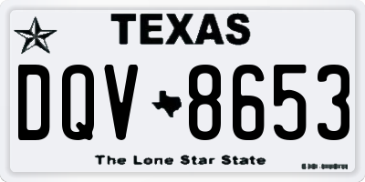 TX license plate DQV8653