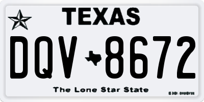 TX license plate DQV8672