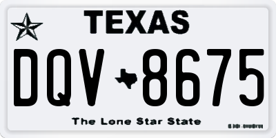 TX license plate DQV8675
