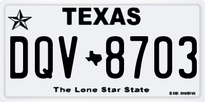 TX license plate DQV8703