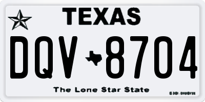 TX license plate DQV8704