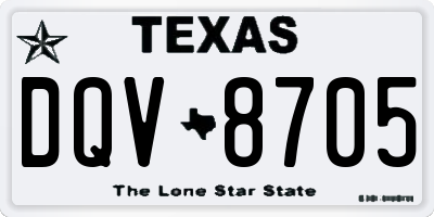 TX license plate DQV8705