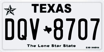 TX license plate DQV8707