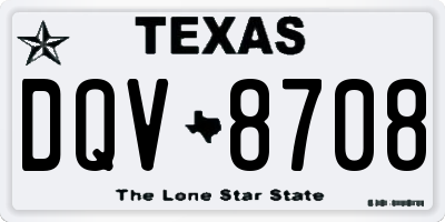 TX license plate DQV8708