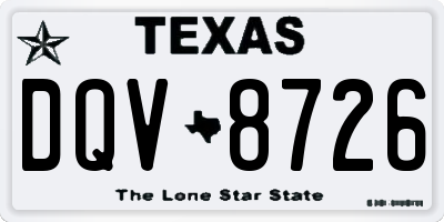TX license plate DQV8726