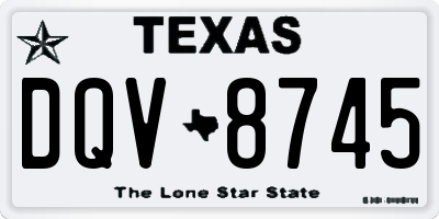 TX license plate DQV8745