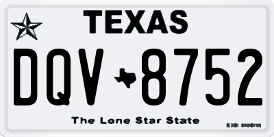 TX license plate DQV8752