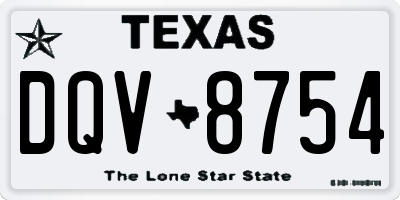 TX license plate DQV8754